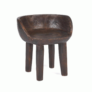 Bazar Bizar Fauteuil bas en bois noyer 50x50 cm foncé - marron Bois massif BAFU008DW