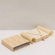 Boîte écrin collier kraft dorure à chaud Feuille d'or 16x16x3,5cm - par 5