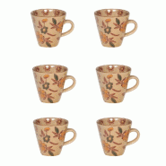 Coffret de 6 tasses Aveline 17 cl -  Multicolore Autre forme Grès Table Passion 10.00x7.50 cm - multicolore Grès 3106232387685