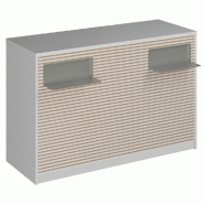 Comptoir Vertigo H T01 dble nat. L150cm - 3 tab.Coulis. 6tab.Amovib - blanc