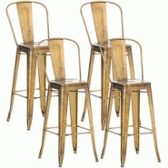 Décoshop26 - Lot de 4 tabourets de bar avec repose-pied et dossier design industriel en métal couleur doré empilable 10_0004487 - 3000252134062 Décoshop26 - Lot de 4 tabourets de bar avec repose-pied et dossier design industriel en métal couleur doré empilable 10_0004487 - 3000252134062
