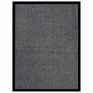 Décoshop26 - Paillasson de porte d'entrée bordure noire support en vinyle antidérapant 40 x 60 cm PP torsadé anthracite DEC040582 - noir 3000265008138