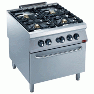 Fourneau gaz 4 feux vifs sur four gaz gn 2/1 - PG22/4BF8-N