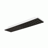 Gea Luce Plafonnier De Bureau Led Série Lpg Blanc Mat Avec Diffuseur Noir Anti-Éblouissant Ugr inférieur à 19, Sélection 22W-34W Et Interrupteur