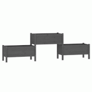 Helloshop26 - Jardinière bac lit surélevé plantes fleurs terrasse jardin 245,5 x 44 x 75 cm bois massif de pin gris 02_0037477 - 3000217776924 Helloshop26 - Jardinière bac lit surélevé plantes fleurs terrasse jardin 245,5 x 44 x 75 cm bois massif de pin gris 02_0037477 - 3000217776924