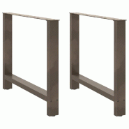 Helloshop26 - Lot de 2 pieds de table à manger en acier 100 x 72-73 cm design moderne robustes en acier naturel 02_0057563 - acier 3000240107344