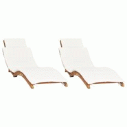 Helloshop26 - Lot de 2 transats chaise longue bain de soleil lit de jardin terrasse meuble d'extérieur avec coussins bois massif de 02_0012069 - 3000 Helloshop26 - Lot de 2 transats chaise longue bain de soleil lit de jardin terrasse meuble d'extérieur avec coussins bois massif de 02_0012069 - 3000