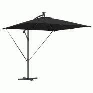 Helloshop26 - Parasol déporté inclinable moderne jardin balcon 249 x 249 x 250 cm en acier noir 02_0058775 - noir acier 3000240767470