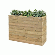 HORTALIA Jardinière en bois avec réserve d’eau Nidum Basic 110 x 40 x 80 cm – Intérieur et extérieur - marron Bois massif N1148
