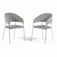 RATTATAN Lot de 2 chaises d’intérieur en velours, rembourrées, pieds en métal, design élégant pour salle à manger, cuisine, restaurants -Gris RATTATAN Lot de 2 chaises d’intérieur en velours, rembourrées, pieds en métal, design élégant pour salle à manger, cuisine, restaurants -Gris
