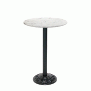 RestooTab - Mange-debout Versailles Ø50cm décor marbre calacatta - blanc fonte TB-VRSFF-R50M-CALAC