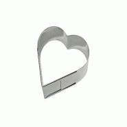 Schneider - Cadre à pâtisserie "Cœur" en acier inoxydable, réglable, 220 - 270 mm, hauteur : 70 mm - inox 199160
