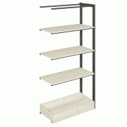 Suite structure Cage noir suspendue 88x40x180cm 3 tabl et bac érable