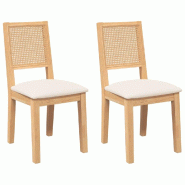 VidaXL Chaises à manger coussins 2 pcs bois massif caoutchouc Modèle Orion Master Bois - 4102478
