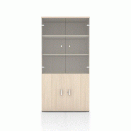 Armoire haute version bibliothèque - Mobel Linea - Blanc pastel