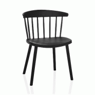 Chaise de salle à manger / chaise visiteur ARTIFO RIB plastique noir hjh LIVING - noir plastique polypropylène 729493
