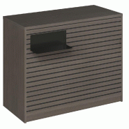 Comptoir Vertigo H T03noir spl.Gauche L120cm 2tabl.Couliss.4tab.Amovib.Noyerfo