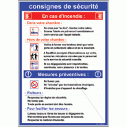 Consignes de sécurité pour chambre d'hôpital