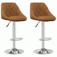 Décoshop26 - Lot de 2 tabourets de bar chaises hautes design moderne en velours marron et acier DEC029783 - marron 3000257553530 Décoshop26 - Lot de 2 tabourets de bar chaises hautes design moderne en velours marron et acier DEC029783 - marron 3000257553530