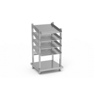 Distributeur de pain, couverts et verres sur pied avec étagère inox 720x700x1475 - SIDVP