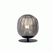Fabas Luce Lampe De Table Infinity En Métal Fumé Et Verre Soufflé, Design Élégant Avec Douille E27, Structure Robuste 280 Mm X 180 Mm, Classe 2 -
