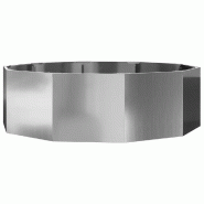 Helloshop26 - Jardinière ronde moderne de jardin extérieur 120 x 120 x 35 cm facile à déplacer en acier galvanisé argent 02_0052969 - acier 30002