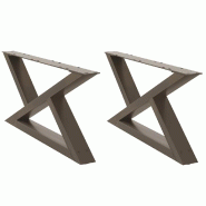 Helloshop26 - Lot de 2 pieds de table basse ajustables modernes 70 x 30-31,3 cm en acier naturel 02_0056981 - acier 3000239796580