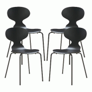 Helloshop26 - Lot de 4 chaises de salle à manger moderne design robuste noir 03_0009837 - noir 3000224889488