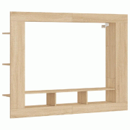 Helloshop26 - Meuble TV montable en bois d'ingénierie 152 x 22 x 113 cm design tendance espace rangement en chêne sonoma 02_0049270 - Bois massif 30