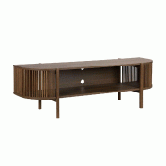 Oviala Business Meuble TV bohème 160 cm effet bois foncé, L 160 x l 40 x h 50 cm Oviala - marron Bois massif 115552