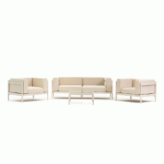 RATTATAN Salon de jardin de luxe en polypropylène, composé d’un canapé, de 2 fauteuils et d’une table basse, pour jardin, hôtel et terrasse �