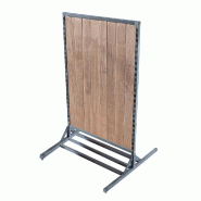 Structure gondole Héritage double face 100x90x145cm - cadre métal vieilli et panneau en bois de pin