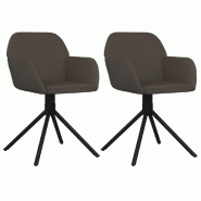 VidaXL Chaises pivotantes à manger lot de 2 Gris foncé Velours Modèle Vega Master Compact - 344741