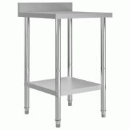VidaXL Table de travail de cuisine avec dosseret 60x60x93 cm Inox - 51185_0
