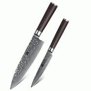 XinZuo - Set de couteaux Damas 2 pièces - Série B1H He - multicolore multi-matériau B1H-A2