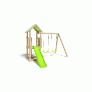 Aire de jeux easy-xperience, plate-forme 1,2 m, toboggan, 2 balançoires