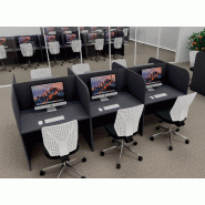 Bureau de call center version double 6 personnes Call. - Anthracite, 6 places