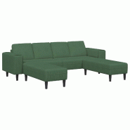 Canapé Vert foncé 250 x 188 x 76 cm Tissu en velours côtelé Modèle Vega Executive Confort - Matériau naturel 8721158900098