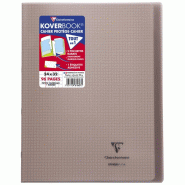 Clairefontaine Lot de 10 Cahier Kover Book 24x32, 96p./48 feuilles 90 g/m² piquées, couv. Transparente gris, quadrillé 5x5 + marge - 3037929816075