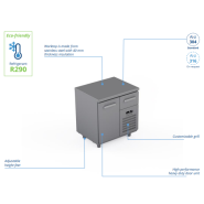 Comptoir réfrigéré en acier inoxydable - 800 × 660 × 900 mm - CST-80-10 Comptoir réfrigéré en acier inoxydable - 800 × 660 × 900 mm - CST-80-10