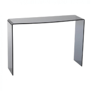 CONSOLE DESIGN MAINTY EN VERRE FUMÉ GRIS TRANSPARENT