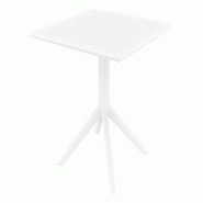 Décoshop26 - Table de jardin lounge pour intérieur ou extérieur hauteur fixe 74 cm en plastique blanc 10_0003054 - 3000251372366