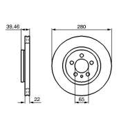 Disque de frein Bosch 0986479156 - ventilé - boîte de 2 disques - 5 trous - épaisseur 22 mm Disque de frein Bosch 0986479156 - ventilé - boîte de 2 disques - 5 trous - épaisseur 22 mm