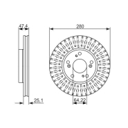 Disque de frein Bosch 0986479625 - boîte de 2 disques ventilés - côté avant Disque de frein Bosch 0986479625 - boîte de 2 disques ventilés - côté avant