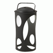 Fabas Luce Lampe De Table Led Caddy 3W Anthracite, Boîtier Ip54 En Métal Et Polycarbonate, Lumière Chaude 3000K, Variateur Tactile - Éclairage Au