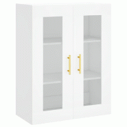 Helloshop26 - Armoire murale blanche design élégant rangement mural 69,5 x 34 x 90 cm en bois d'ingénierie blanc 02_0048617 - blanc verre 300023537