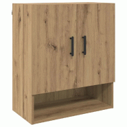 Helloshop26 - Armoire murale moderne polyvalente 60 x 31 x 70 cm style épuré design en bois d'ingénierie chêne artisanal 02_0052489 - Bois massif