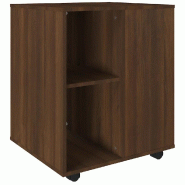Helloshop26 - Armoire roulante design moderne espace de rangement 60 x 53 x 72 cm en bois d'ingénierie marron 02_0048261 - marron Bois massif 3000235