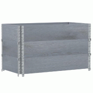 Helloshop26 - Jardinière bac lit surélevé plantes fleurs terrasse jardin 100 x 50 cm bois massif de pin gris 02_0037282 - gris métal 3000217769902
