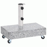 Helloshop26 - Socle de parasol stable avec roulettes pour extérieur 45 x 25 x 8,3 cm en granite gris clair 02_0046506 - gris inox 3000234273000